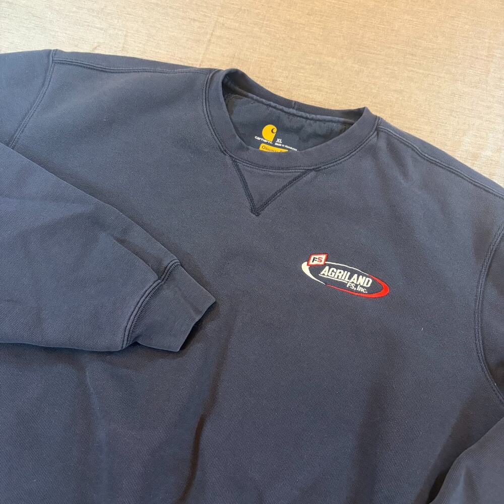 Carhartt Navy Blue Sweatshirt Size XL Longsleeve Workwear - Agriland FS Inc